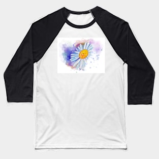 Watercolour  Daisy Baseball T-Shirt